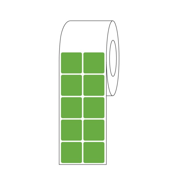 Thermal Transfer Slide Label, 7/8" x 7/8", 2 Across Green